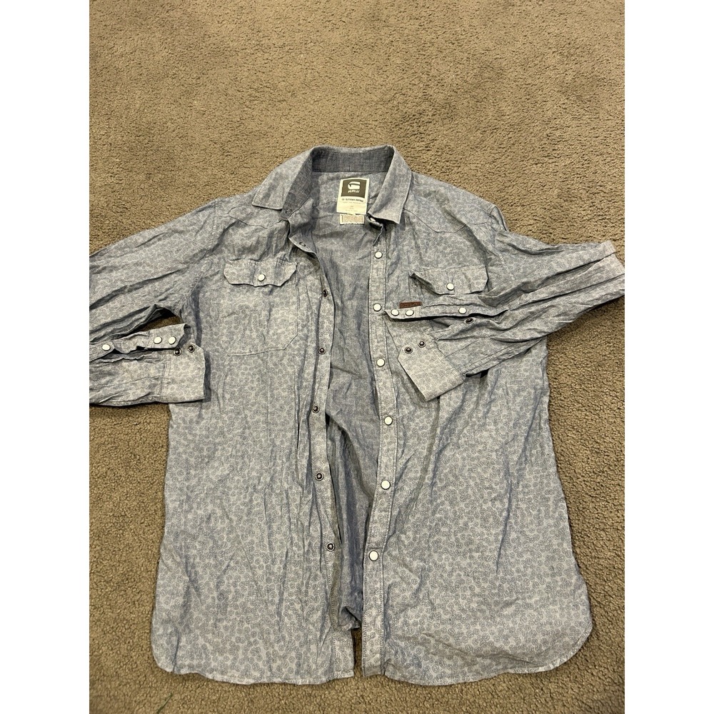 G-Star Raw Just the Product Men button down long sleeve‎ shirt XL Western Cowboy